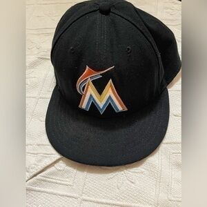 MLB MARLINS FITTED BASEBALL CAP SZ 7 3/8